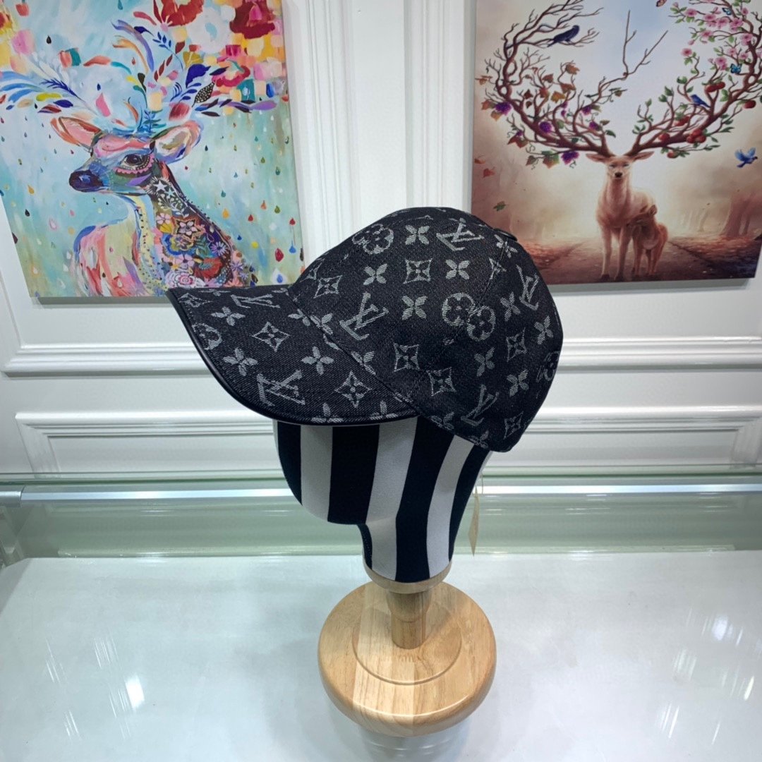 Louis Vuitton Monogram Jacquard Denim Cap Black LV Cap