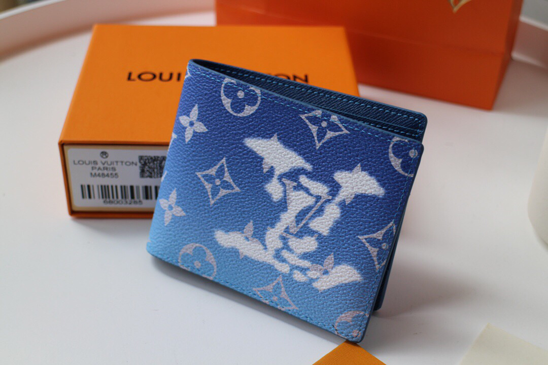 Louis Vuitton Monogram Wallet 12cm Blue – Fapert