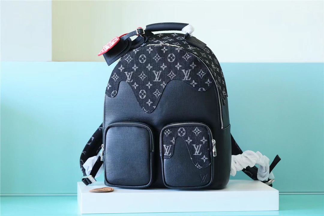 Louis Vuitton Multipocket Backpack Monogram Drip Black By Nigo For Men, Men’s Bags 40cm LV M45973 – Fapert