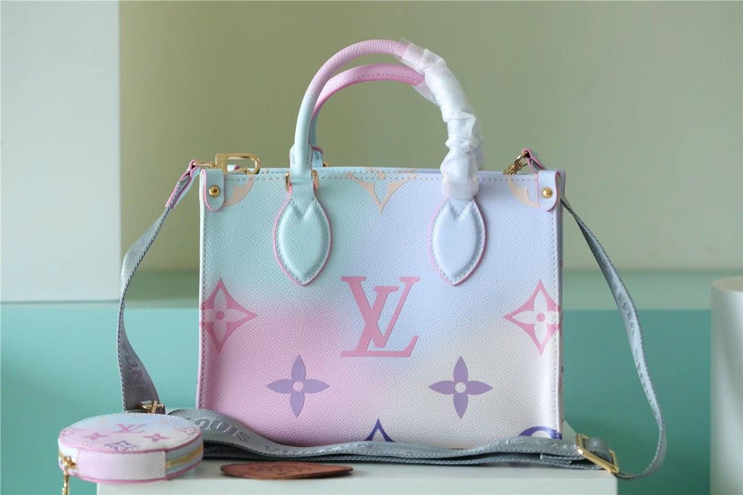 Louis Vuitton Onthego PM Tote Bag In Monogram Canvas Sunrise Pastel For Women 25cm LV M59856 – Fapert