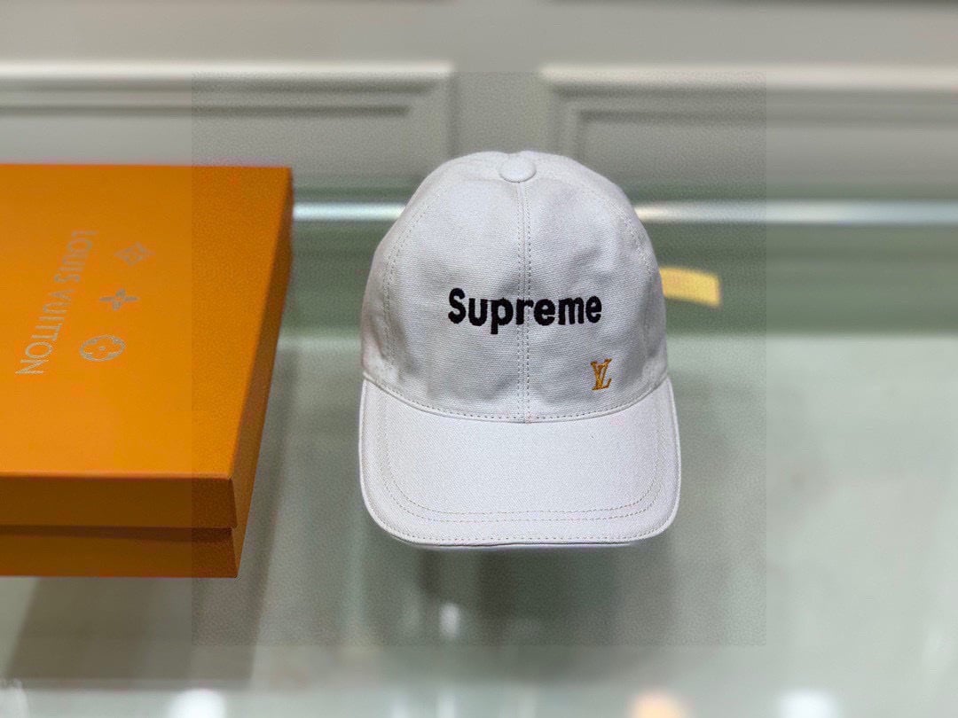 Louis Vuitton Supreme Cap White LV Cap