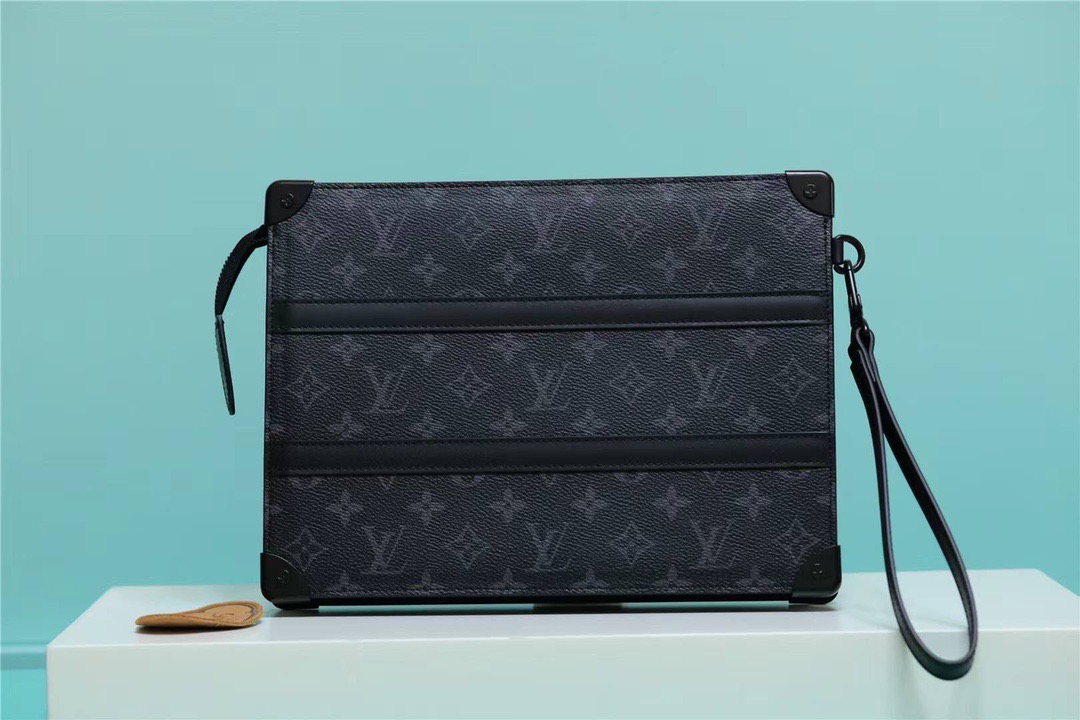 Louis Vuitton Trunk Pouch Monogram Eclipse Canvas Black For Men, Men’s Wallet 28cm LV M45937 – Fapert