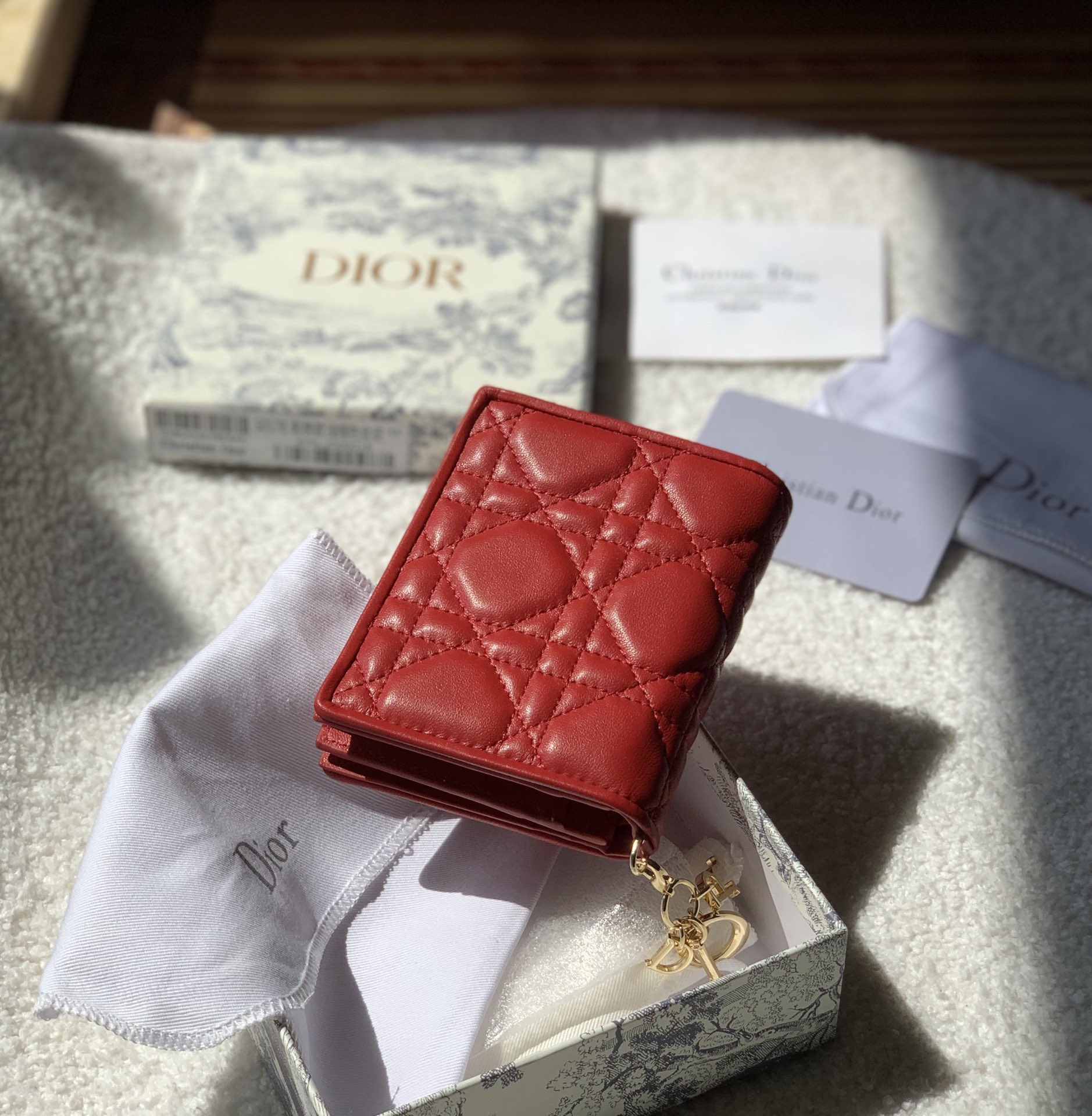 Mini Lady Dior Red Wallet 11cm – Fapert