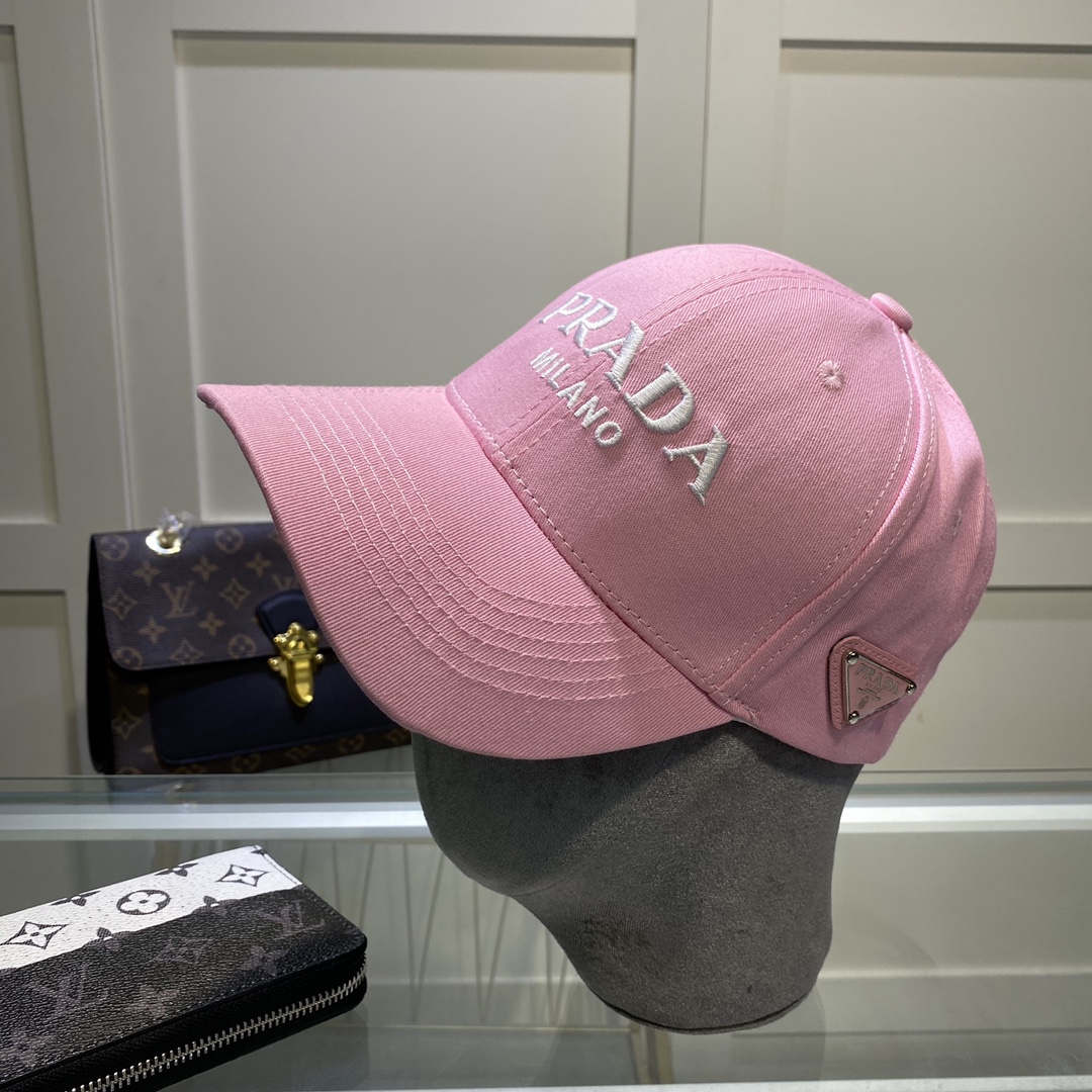 Prada Denim Baseball Cap Pink Prada Cap