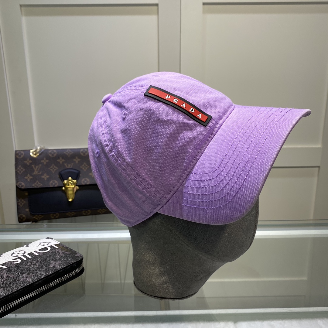 Prada Denim Baseball Cap Purple Prada Cap