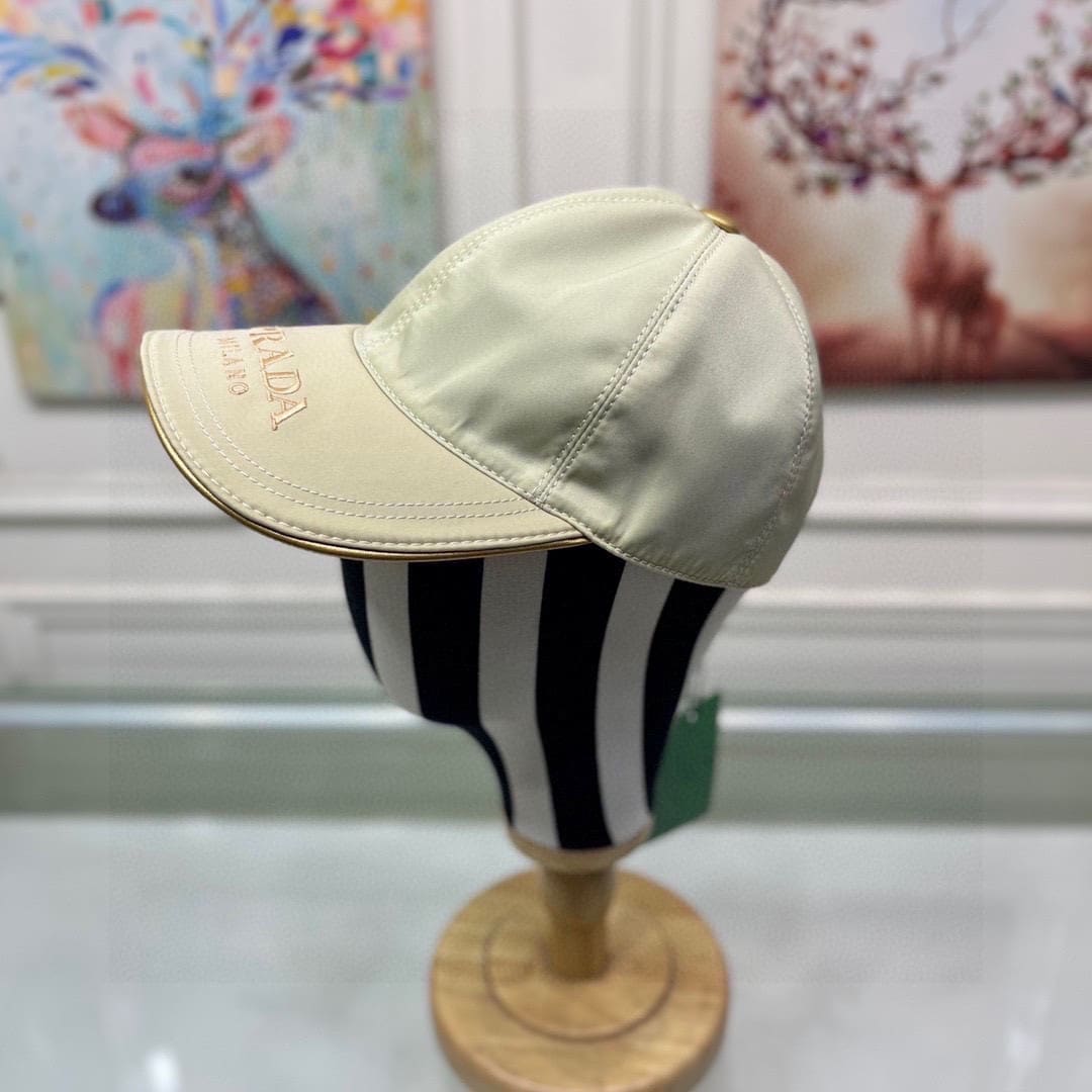 Prada Drill Baseball Cap Beige Prada Cap