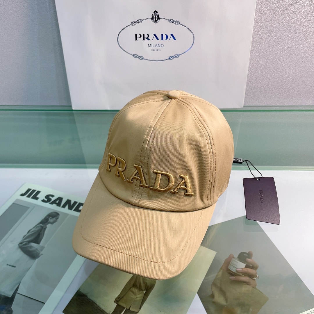 Prada Drill Baseball Cap Beige Prada Cap