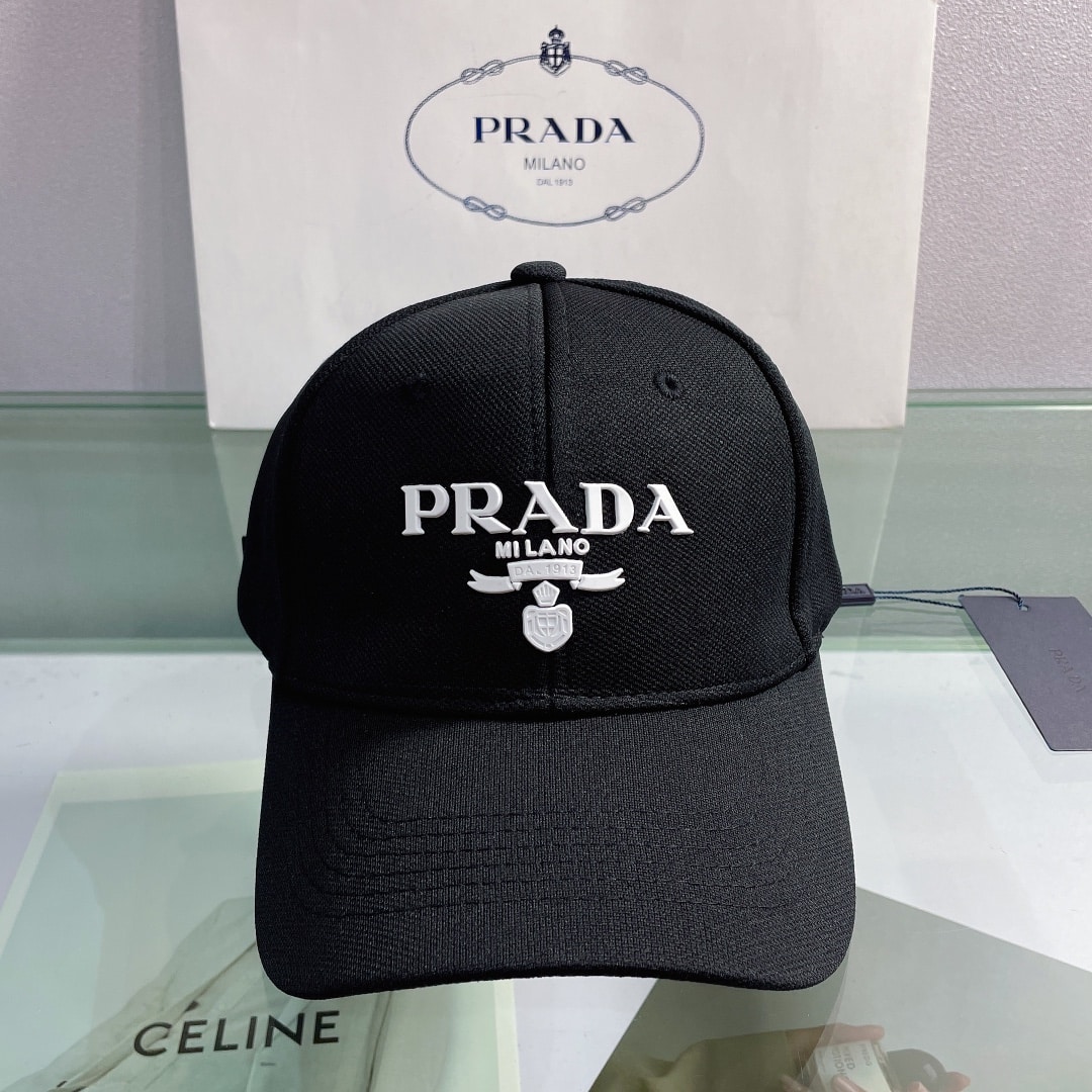 Prada Drill Baseball Cap Black Prada Cap