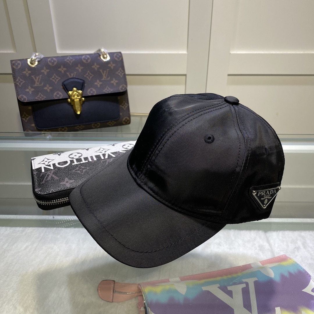 Prada Drill Baseball Cap Black Prada Cap