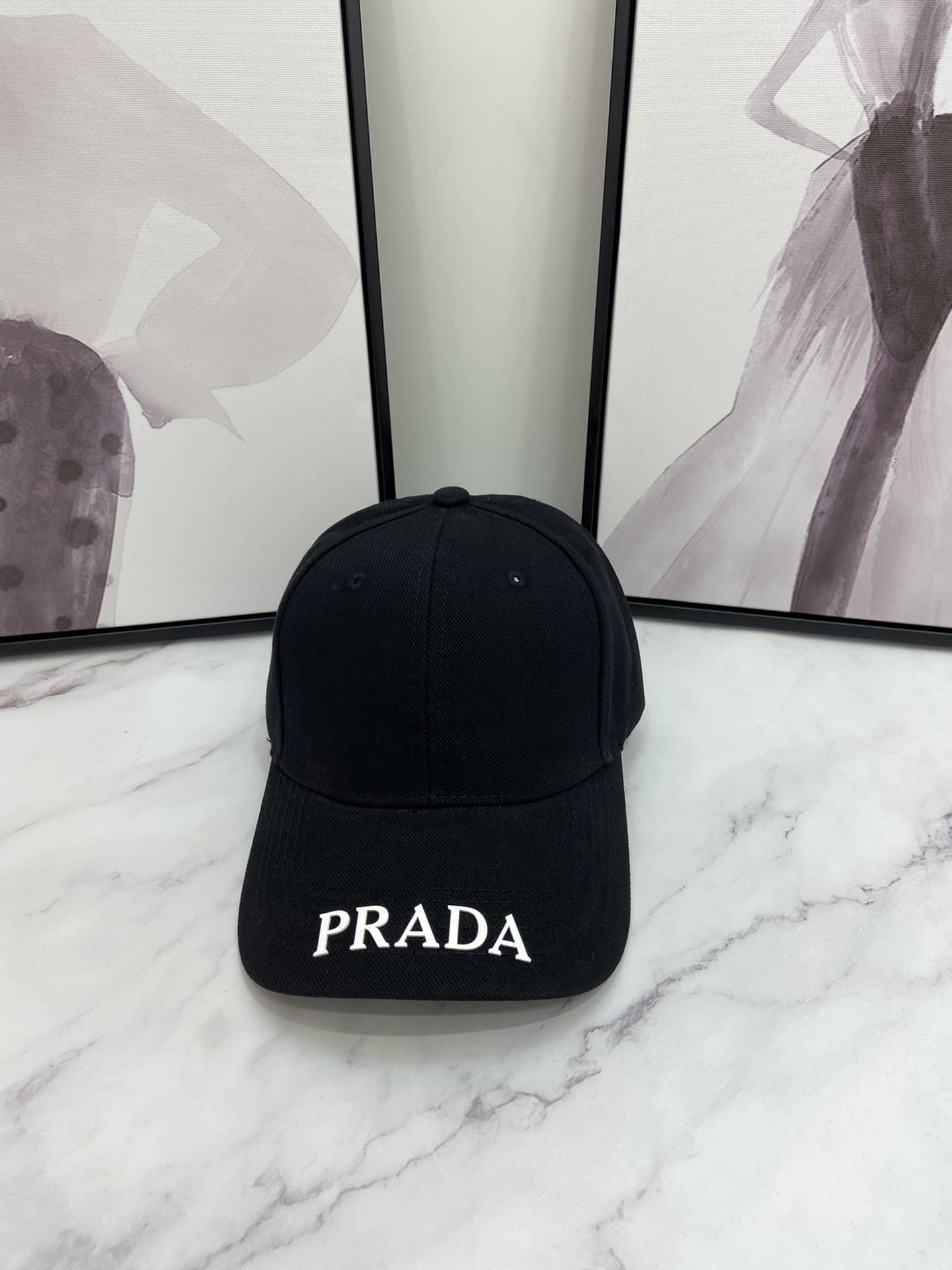 Prada Drill Baseball Cap Black Prada Cap