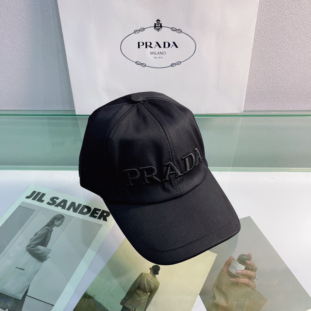 Prada Drill Baseball Cap Black Prada Cap