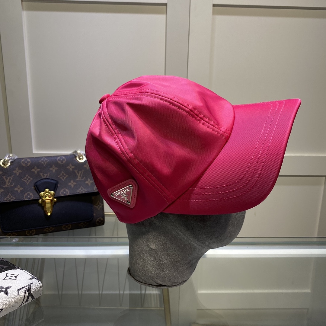 Prada Drill Baseball Cap Dark Pink Prada Cap