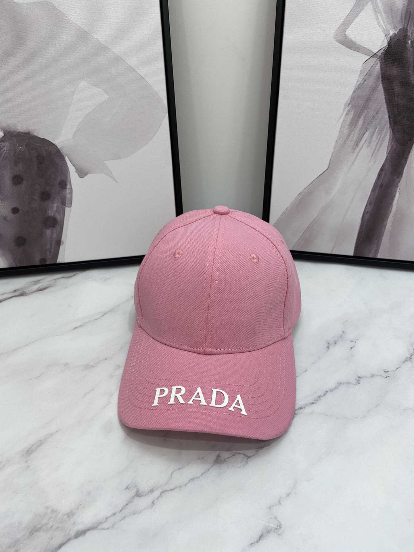 Prada Drill Baseball Cap Pink Prada Cap