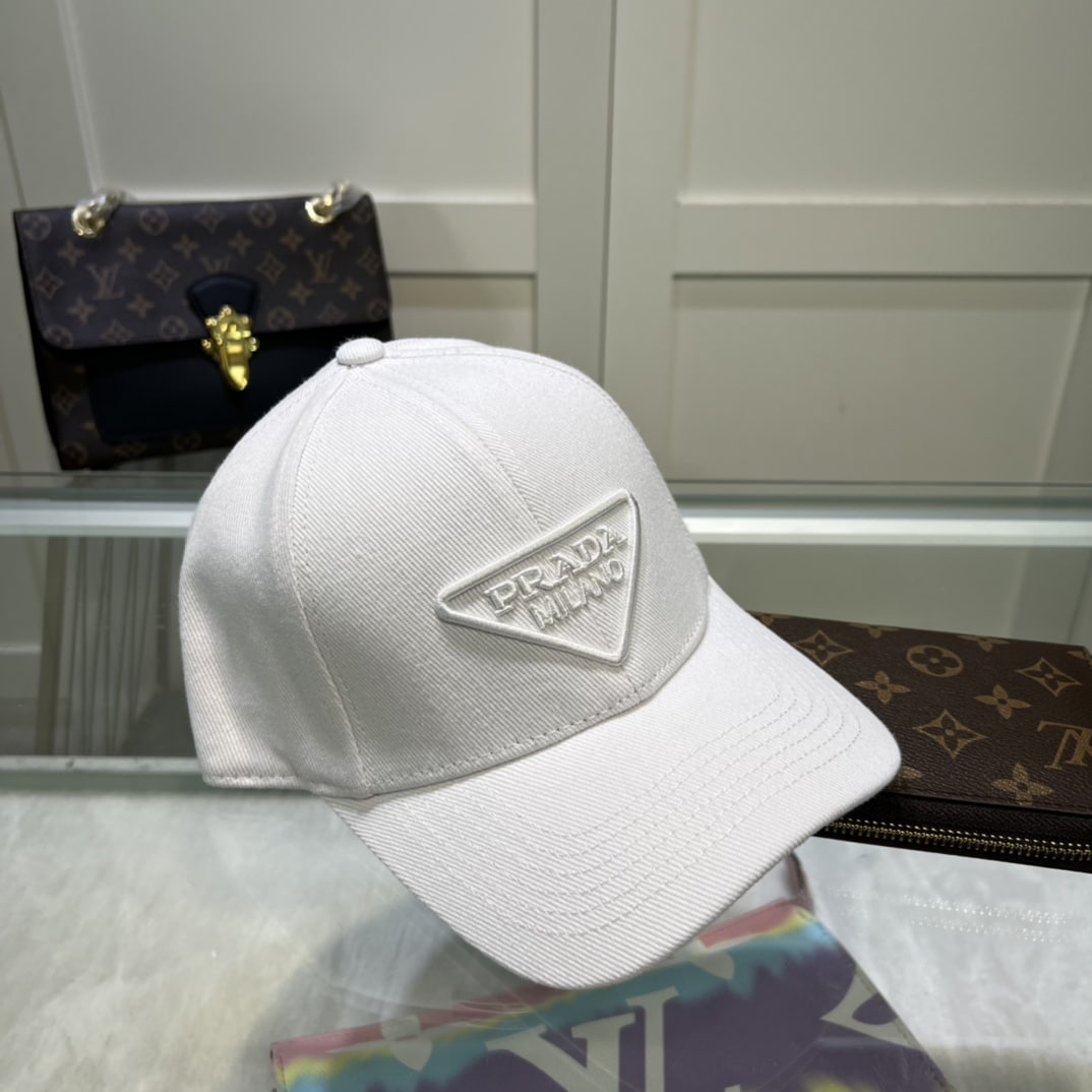 Prada Drill Baseball Cap White Prada Cap