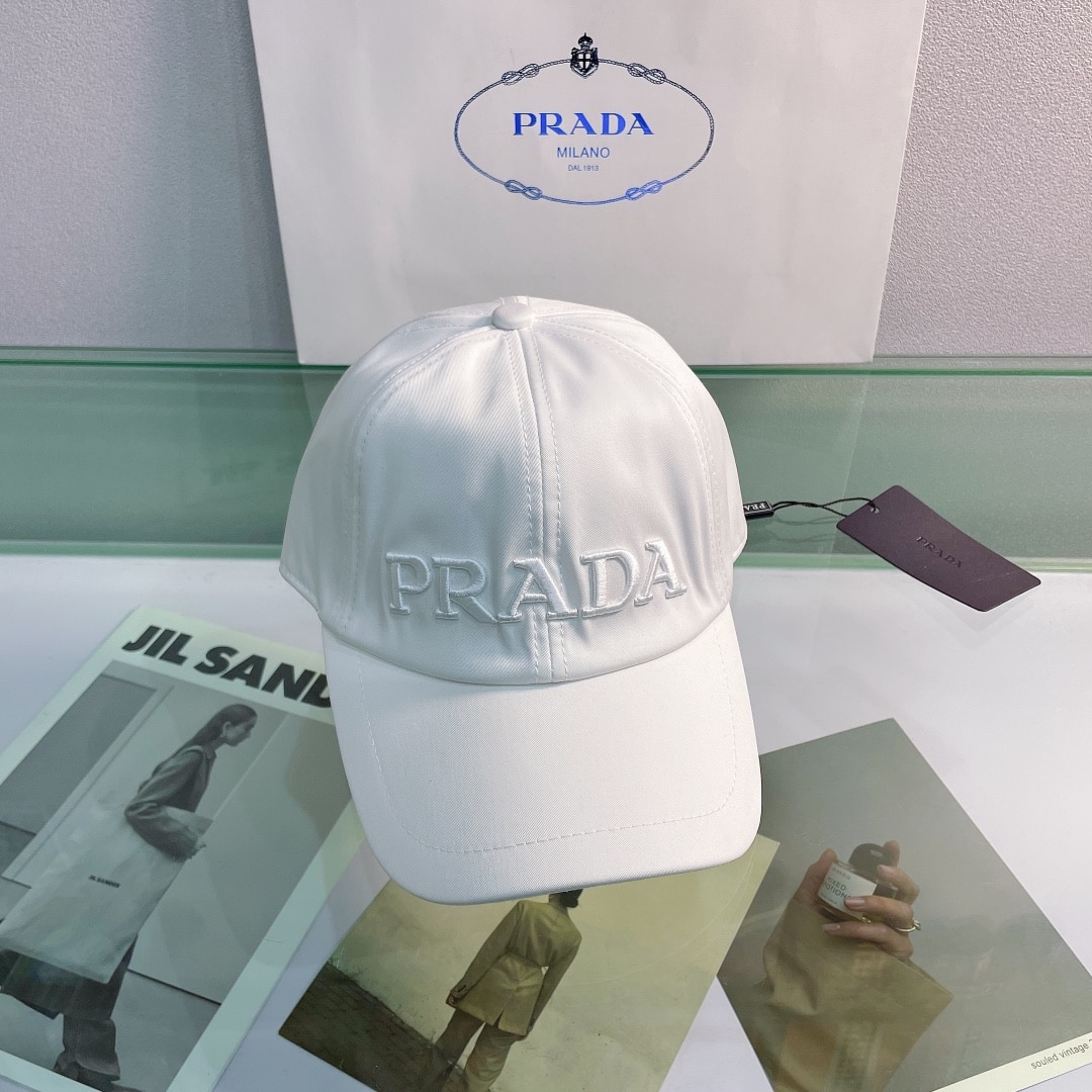 Prada Drill Baseball Cap White Prada Cap