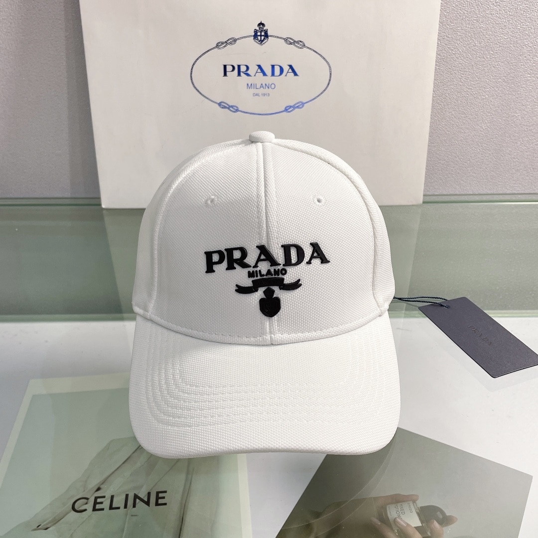 Prada Drill Baseball Cap White Prada Cap