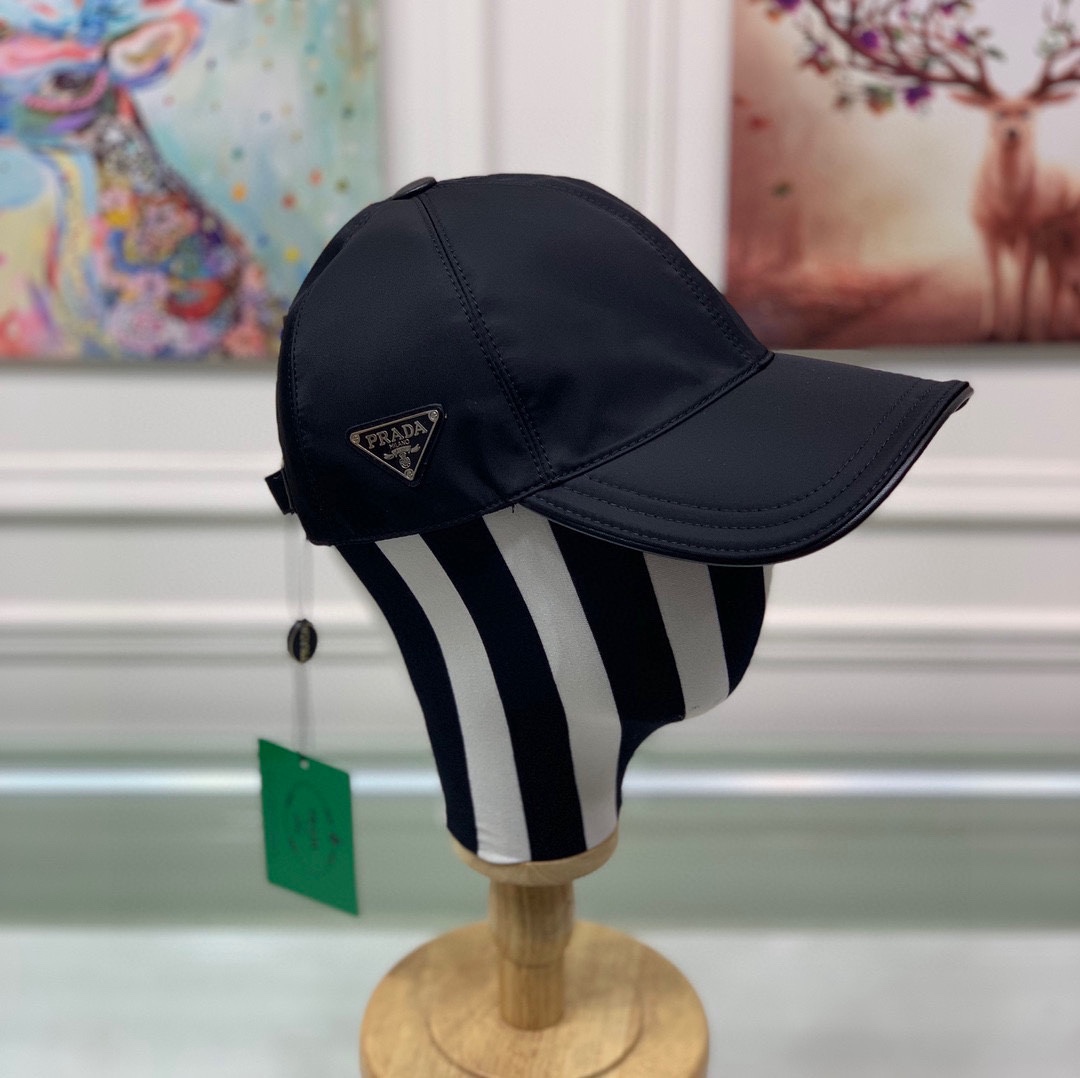 Prada Re-Nylon Baseball Cap Black Prada Cap 2HC274_2DMI_F0002