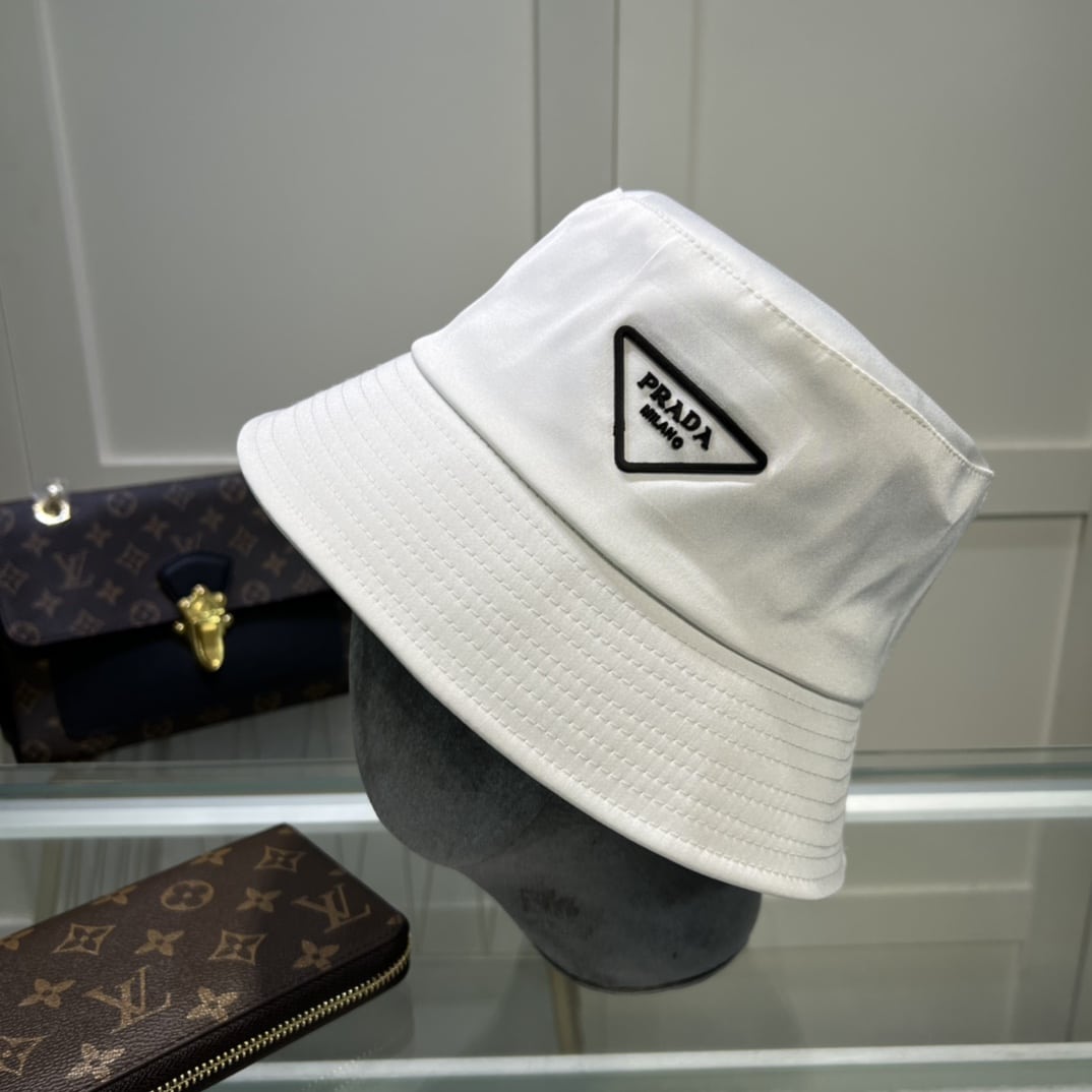 Prada Re-Nylon Bucket Hat White Prada Hat