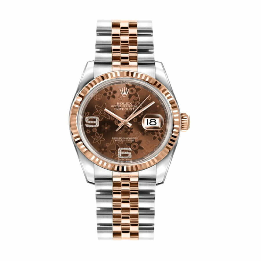 Rolex Datejust 116231-0105 Chocolate Floral Dial Replica