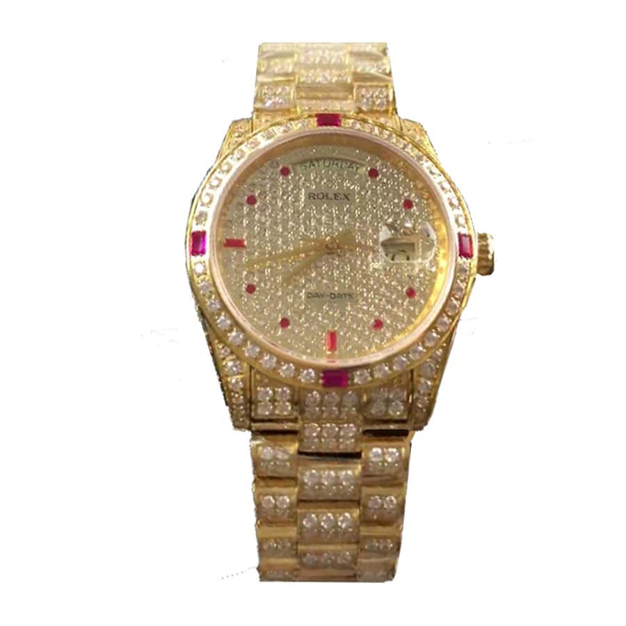 Rolex Datejust 116625 Yellow Gold Diamond Dial Iced Out Replica