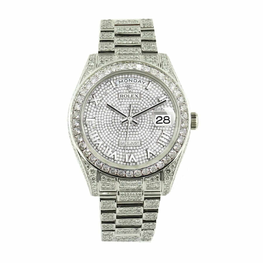 Rolex Datejust Baguette II White Gold Iced Out Diamond Dial 116300 Replica