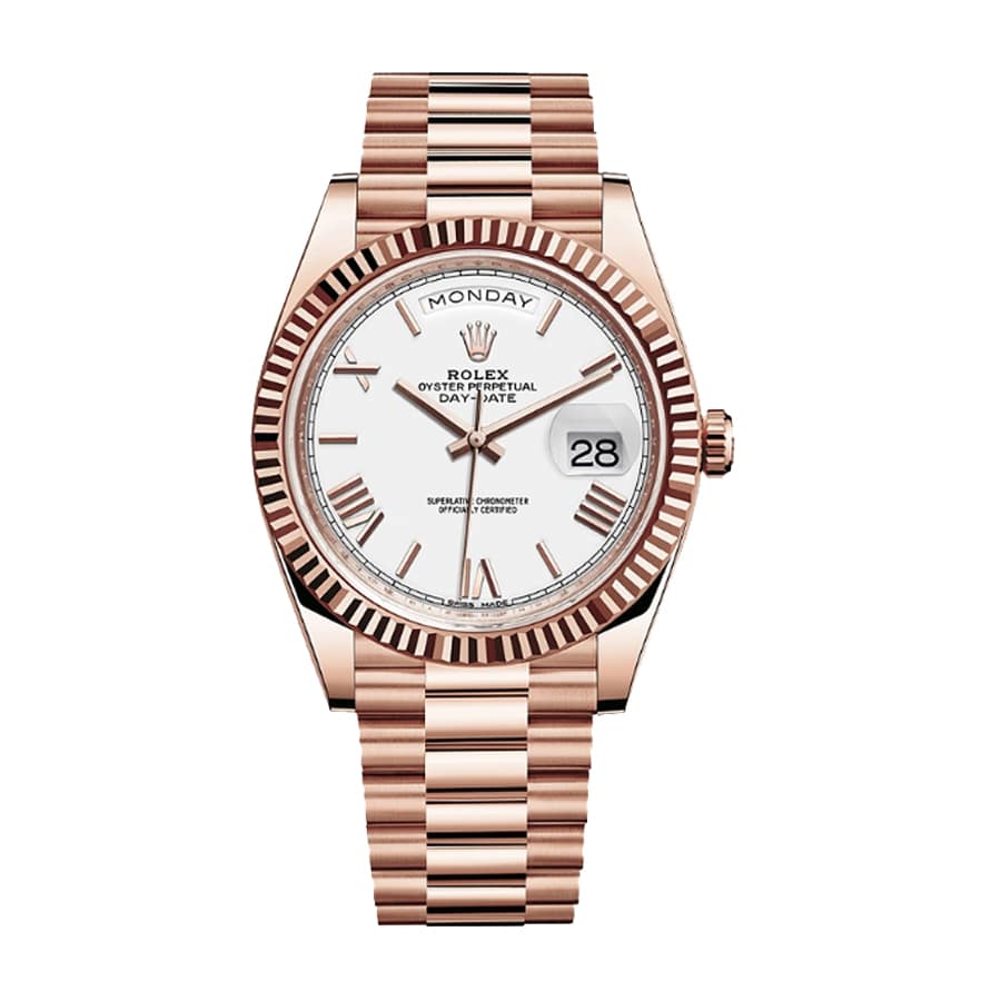 Rolex Day-Date 228235 KW Rose Gold White Dial Replica