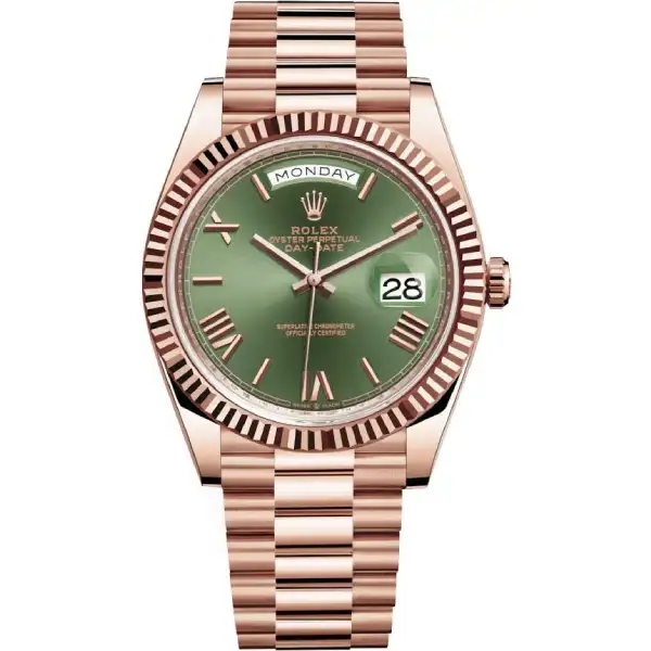 Rolex Day-Date Rose Gold Green Roman Dial Replica