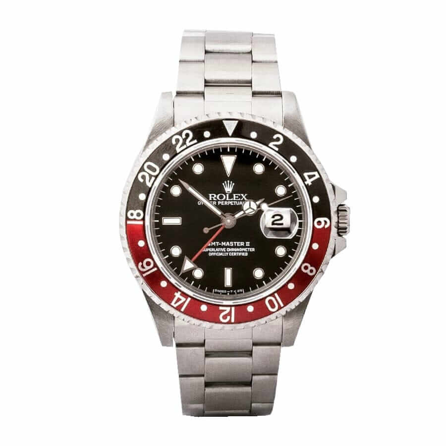 Rolex GMT-Master II Red & Black Bezel Black Dial Coke 16710 Oyster Replica