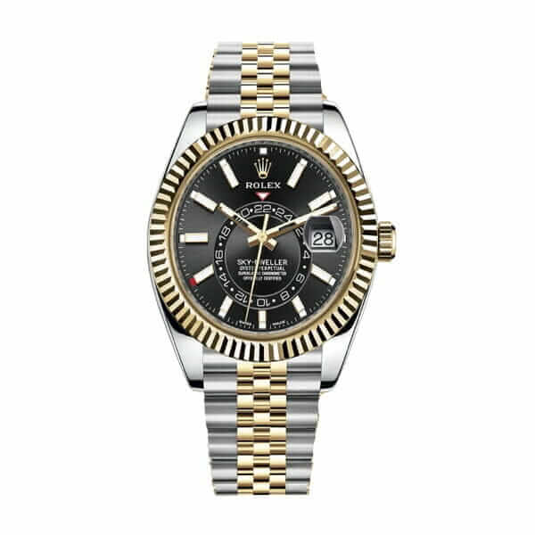 Rolex Sky-Dweller 326933 Steel Gold Black Dial Replica