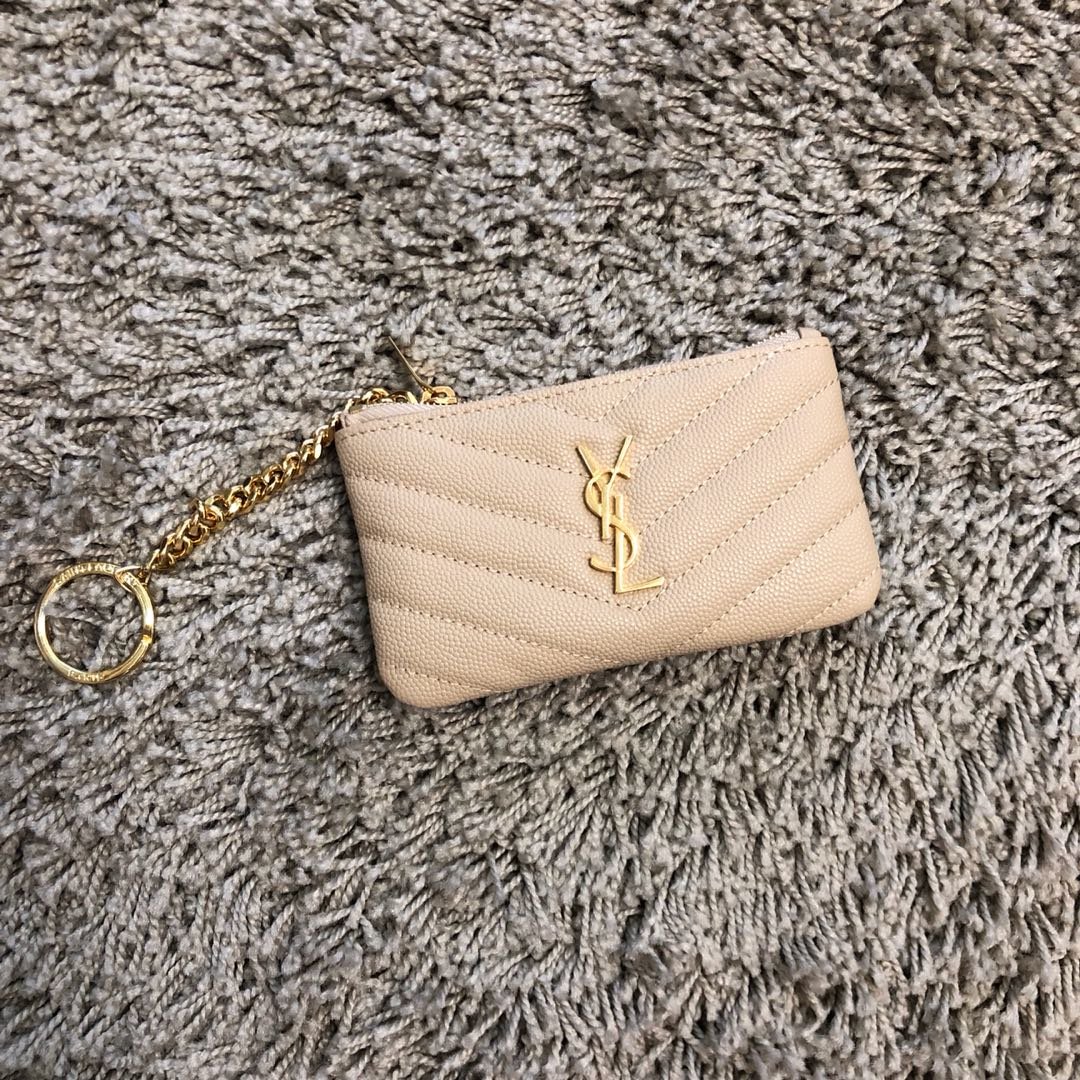 Saint Laurent Chain Wallet 13cm Cream – Fapert