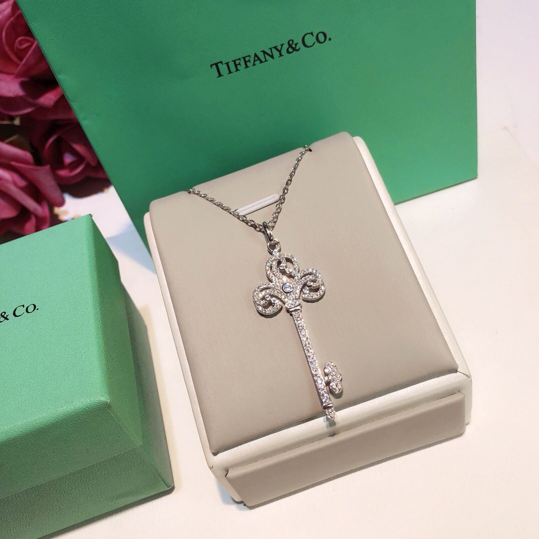 Tiffany and Co Key Pendant Necklace