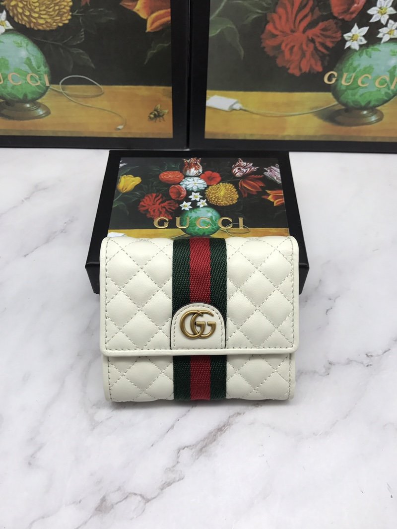 White GG Marmont Quilted Clutch 13cm – Fapert