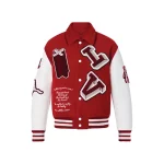 LV Red Letterman Varsity Jacket FW22